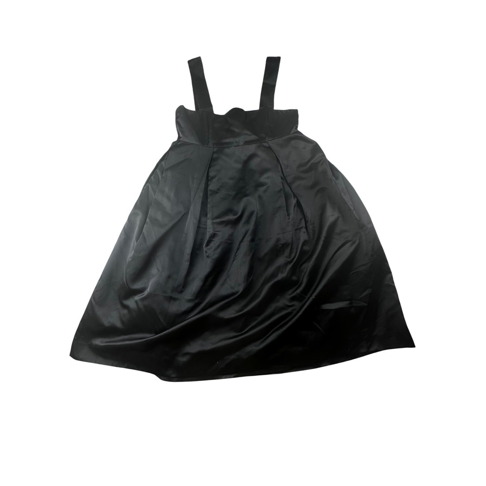 DKNY Mini Dress Women 4 Black Silk Fit & Flare Sleeveless Pleated Elegant Party